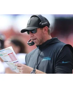 2025 Jacksonville Jaguars Coach Liam Coen Black Jacket