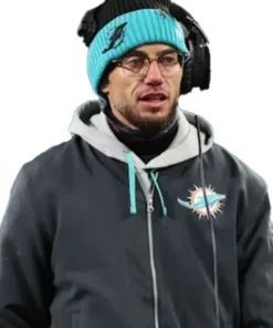 2025 Miami Dolphins Coach Mike McDaniel Black Jacket Unisex