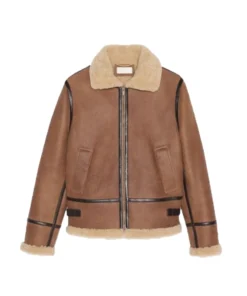 Anderson Light Brown Aviator Shearling Jacket