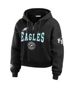 Erin Andrews Philadelphia Eagles Black Quarter-Zip Hoodie For Man 2025