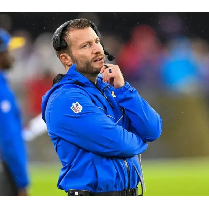 LA Rams 2025 Coach Sean McVay Blue Jacket For Woman