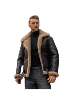 Mens B3 Aviator Brown Sheepskin Leather Jacket