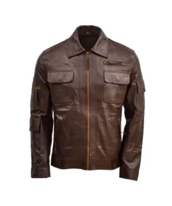 Men’s Waxed Brown Biker Leather Jacket