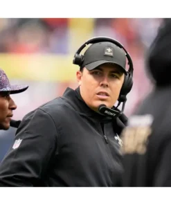 New Orleans Saints 2025 Coach Kellen Moore Black Jacket For Woman