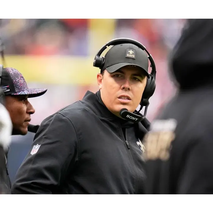 New Orleans Saints 2025 Coach Kellen Moore Black Jacket For Woman