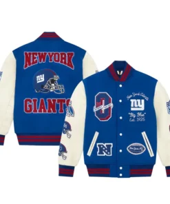 New York Giants OVO Royal Full-Snap Varsity Jacket