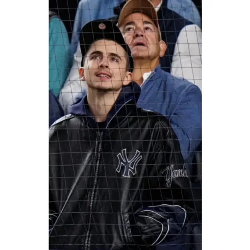 Timothée Chalamet Yankees Leather Varsity Jacket for women