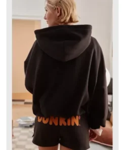 UO x Dunkin Graphic Bubble Hoodie In Black Color