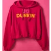 UO x Dunkin Graphic Bubble Hoodie In Pink