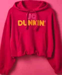 UO x Dunkin Graphic Bubble Hoodie In Pink