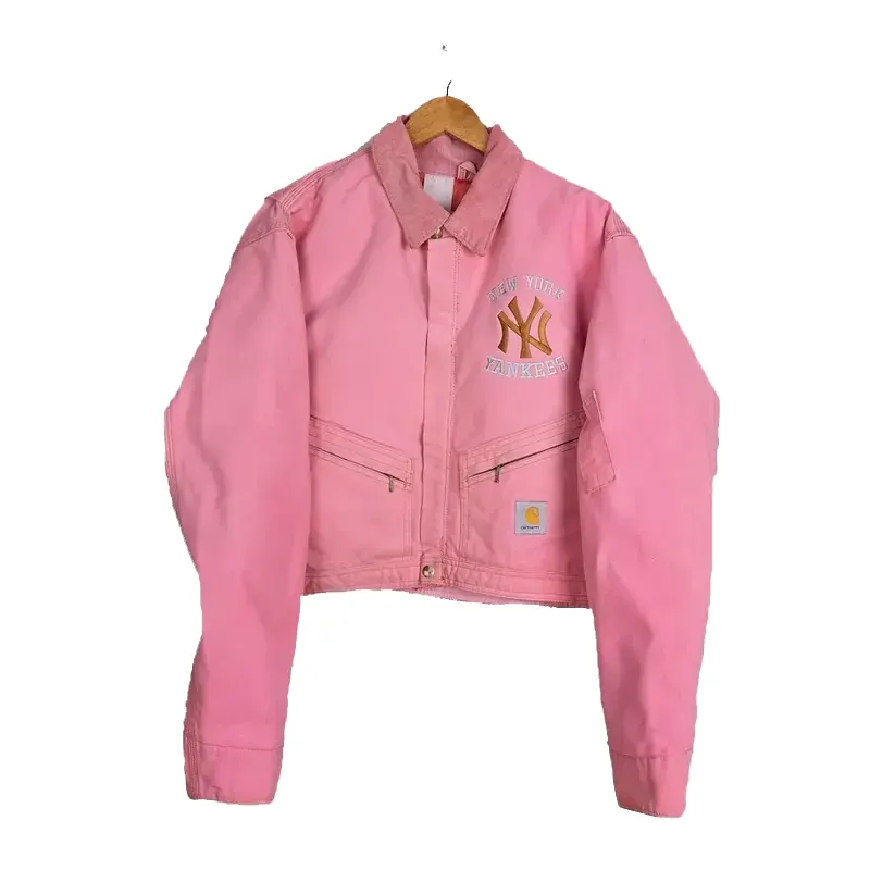 Vintage Carhartt x NY Yankees Crop Jacket Pink